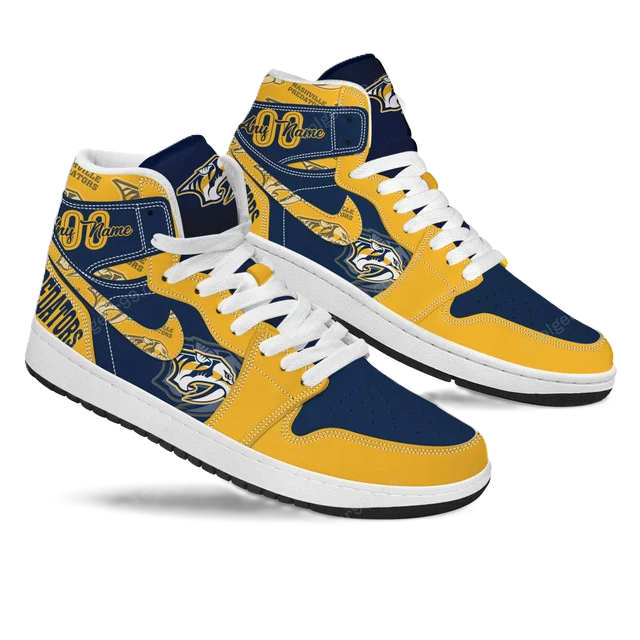 LIMITED EDITION - NEW CUSTOMIZED NHL31 NV PREDATORS AIR JORDAN SNEAKERS