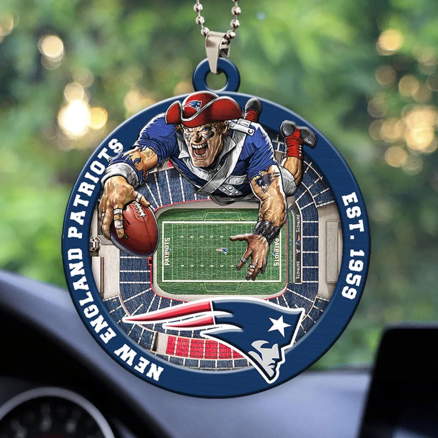 LIMITED EDITION - NEW CUSTOMIZED NFL27 NEP NEW ENGLAND PATRIOTS ORNAMENT