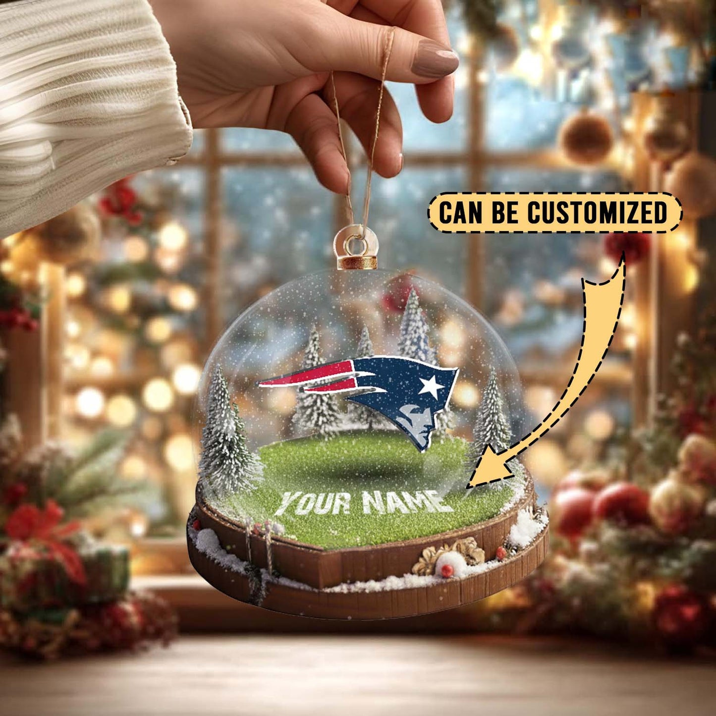 LIMITED EDITION - NEW CUSTOMIZED NFL27 NEP NEW ENGLAND PATRIOTS ACRYLIC ORNAMENT