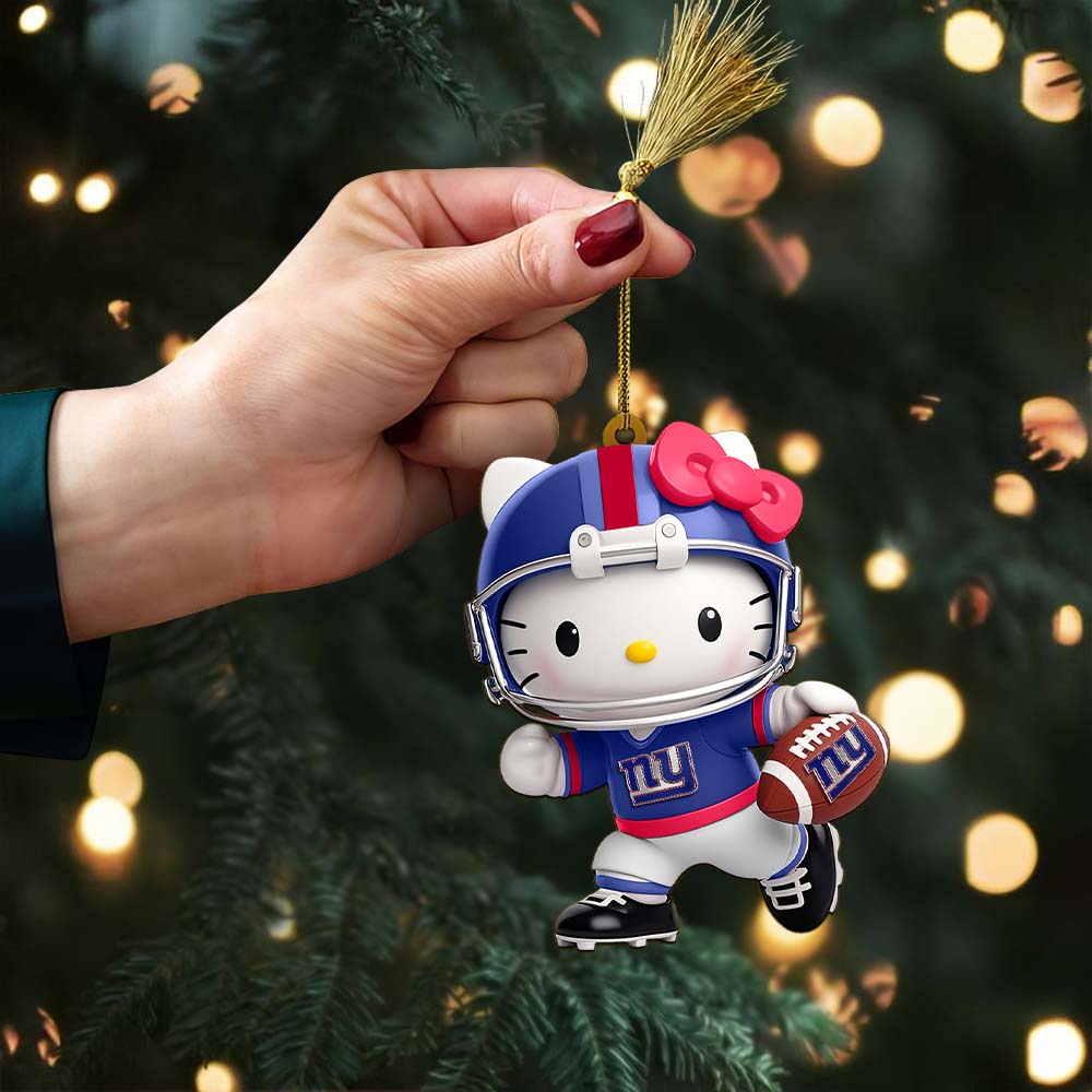 LIMITED EDITION - NEW CUSTOMIZED NFL32 NYG NEW YORK GIANTS HELLO KITTY ACRYLIC ORNAMENT