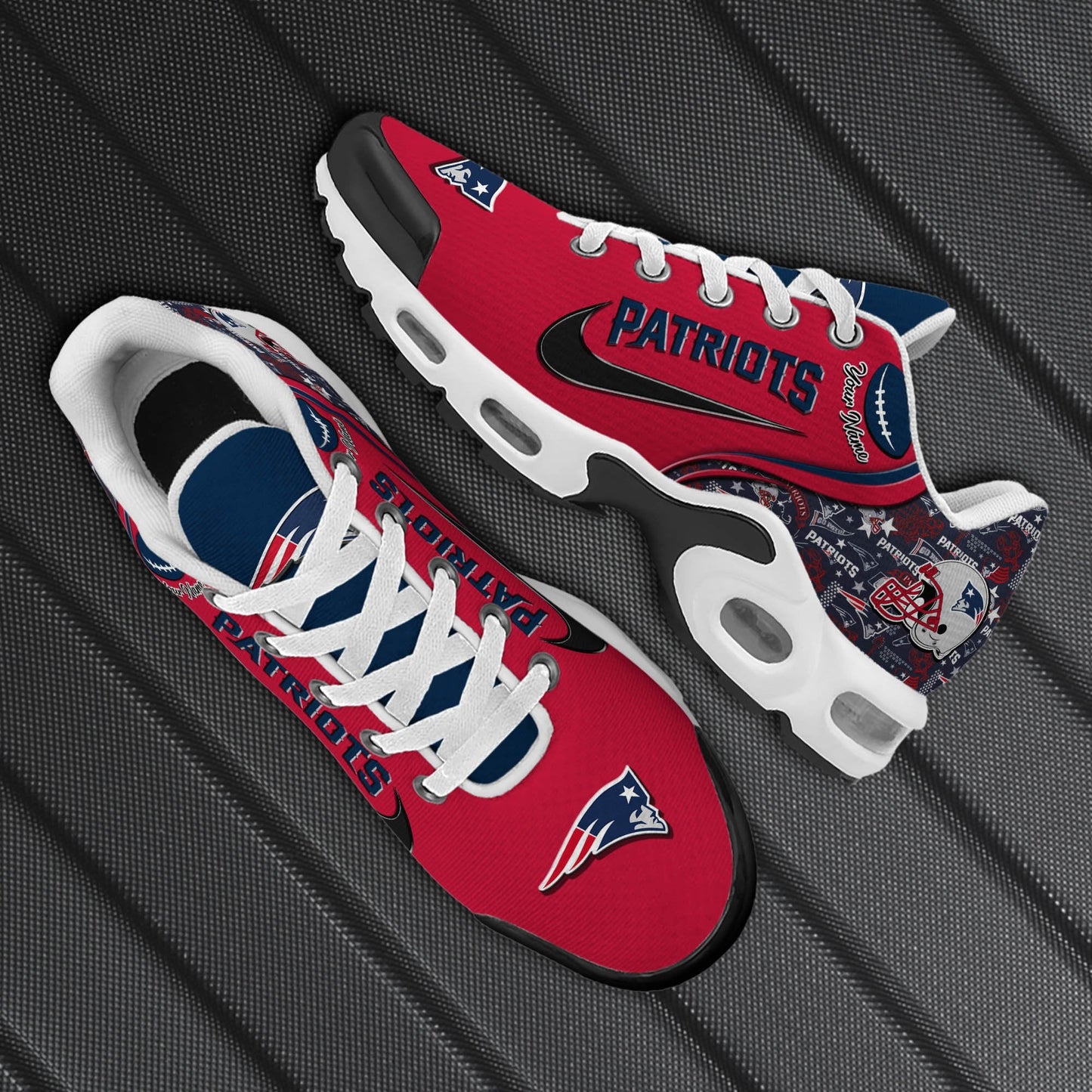 LIMITED EDITION - NEW CUSTOMIZED NFL27 NEP NEW ENGLAND PATRIOTS UNISEX AIR MAX PLUS SNEAKERS