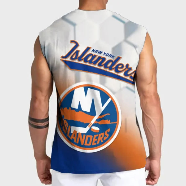 LIMITED EDITION - NEW CUSTOMIZED NHL25 NYI NEW YORK ISLANDERS TANK TOP & GYM SHIRT