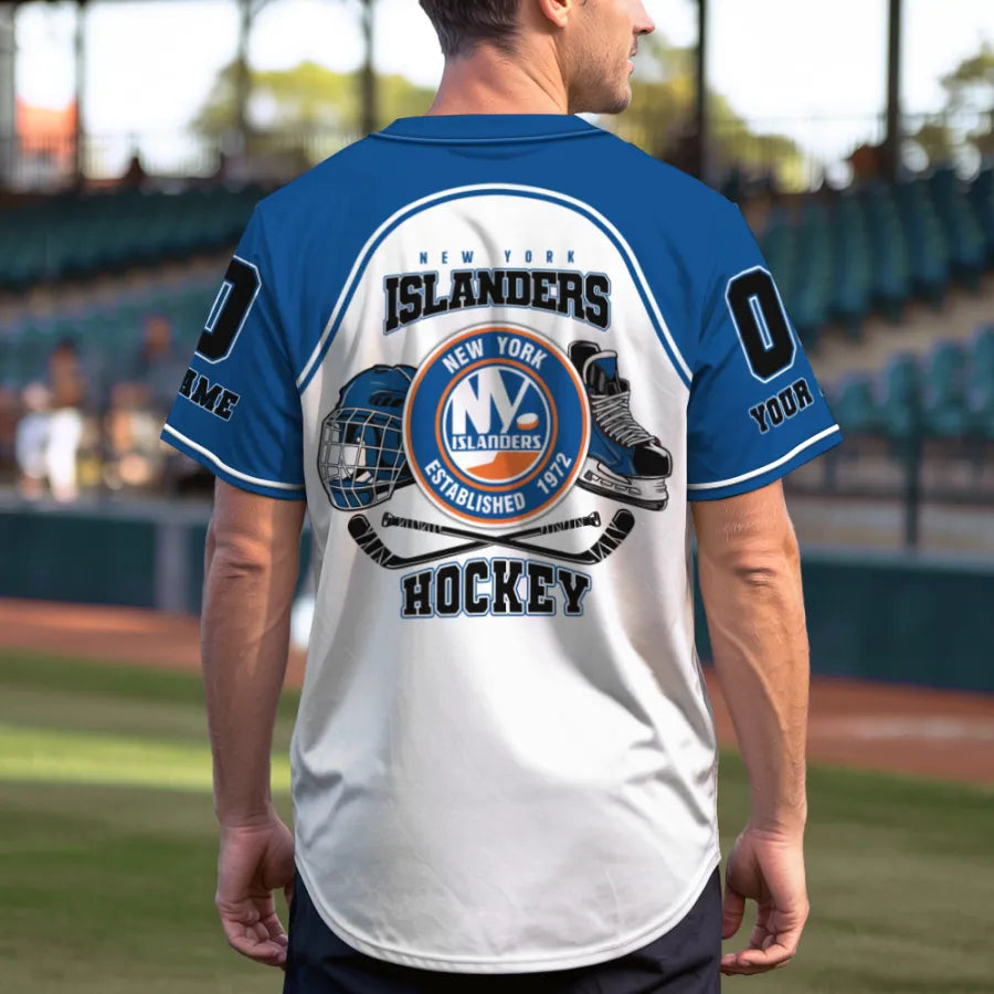 LIMITED EDITION - NEW CUSTOMIZED NHL25 NYI NEW YORK ISLANDERS BASEBALL JERSEY
