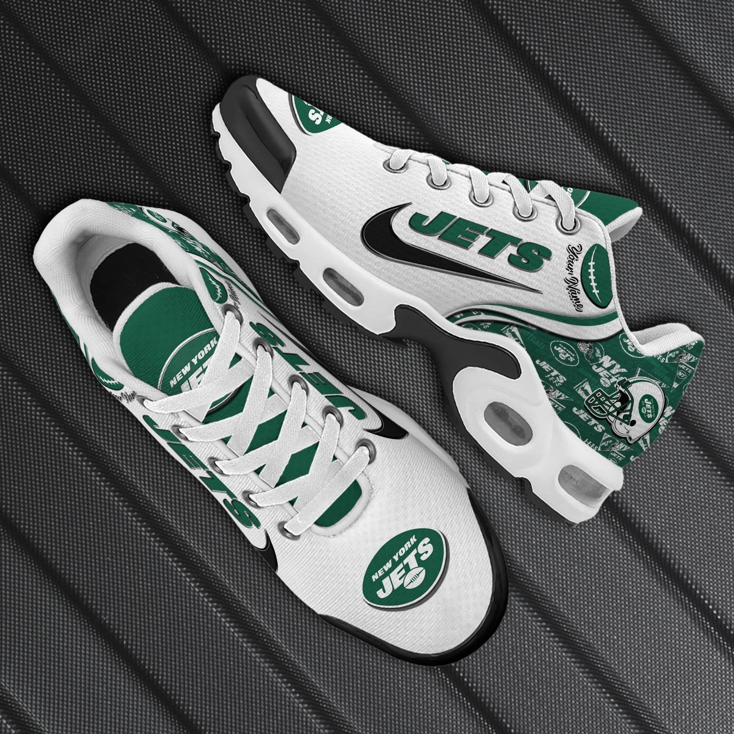LIMITED EDITION - NEW CUSTOMIZED NFL25 NYJ NEW YORK JETS UNISEX AIR MAX PLUS SNEAKERS
