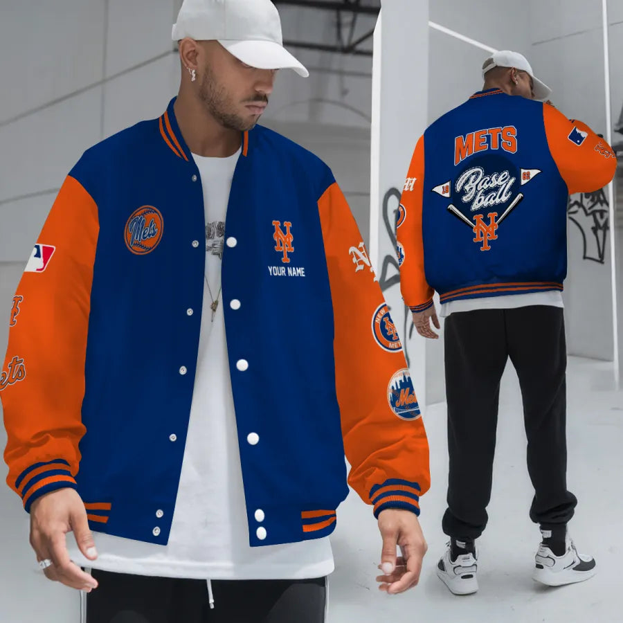 LIMITED EDITION - NEW PREMIUM MLB17 NYM NEW YORK METS SATIN VARSITY JACKET