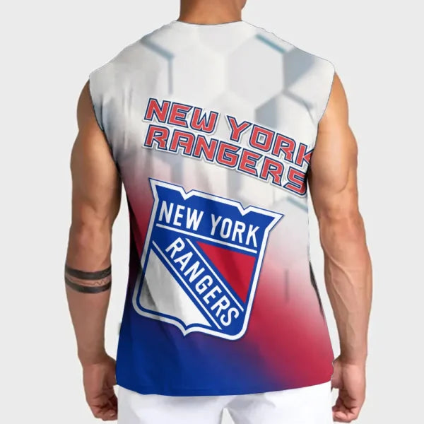 LIMITED EDITION - NEW CUSTOMIZED NHL24 NYR NEW YORK RANGERS TANK TOP & GYM SHIRT
