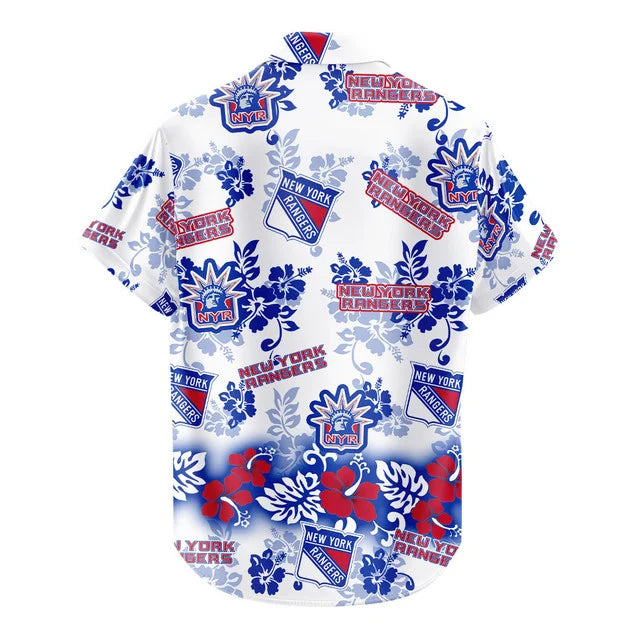 LIMITED EDITION - NEW CUSTOMIZED NHL24 NYR NEW YORK RANGERS UNISEX HAWAIIAN SHIRT & SHORTS SET
