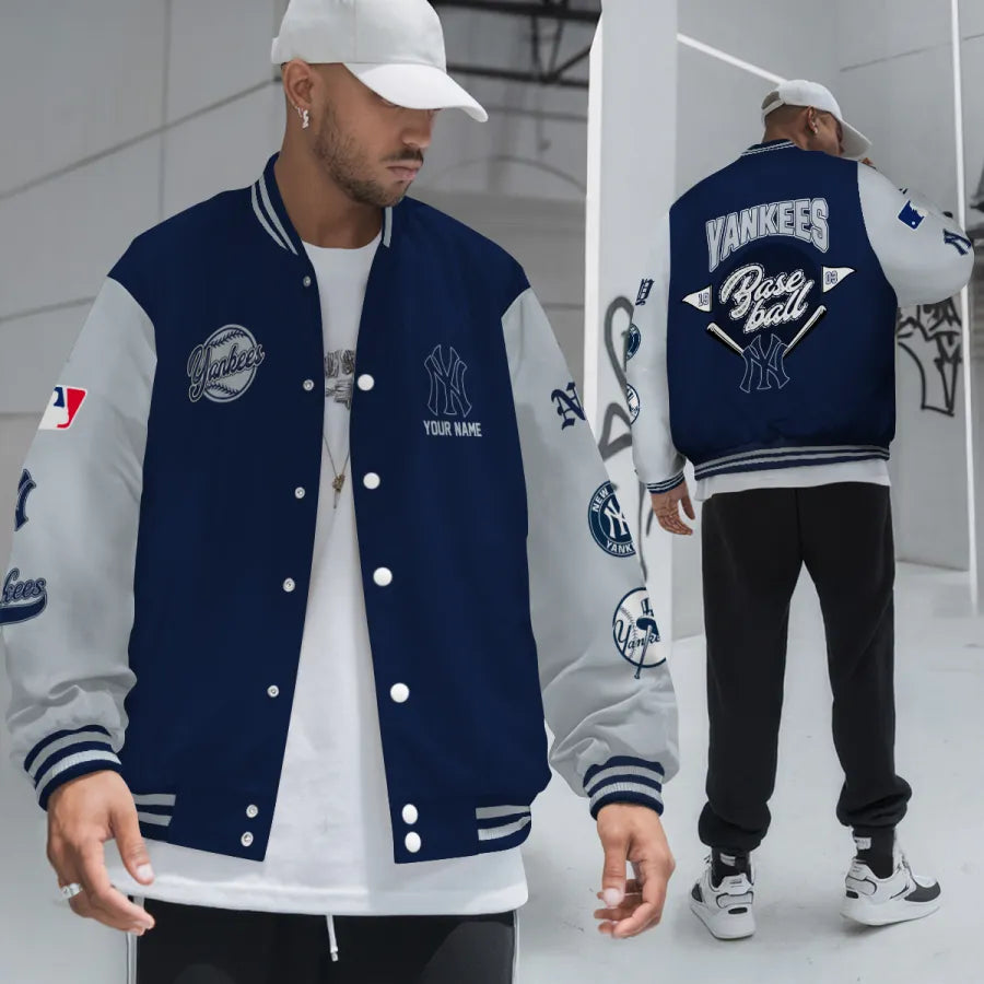 LIMITED EDITION - NEW PREMIUM MLB01 NYY NEW YORK YANKEES SATIN VARSITY JACKET