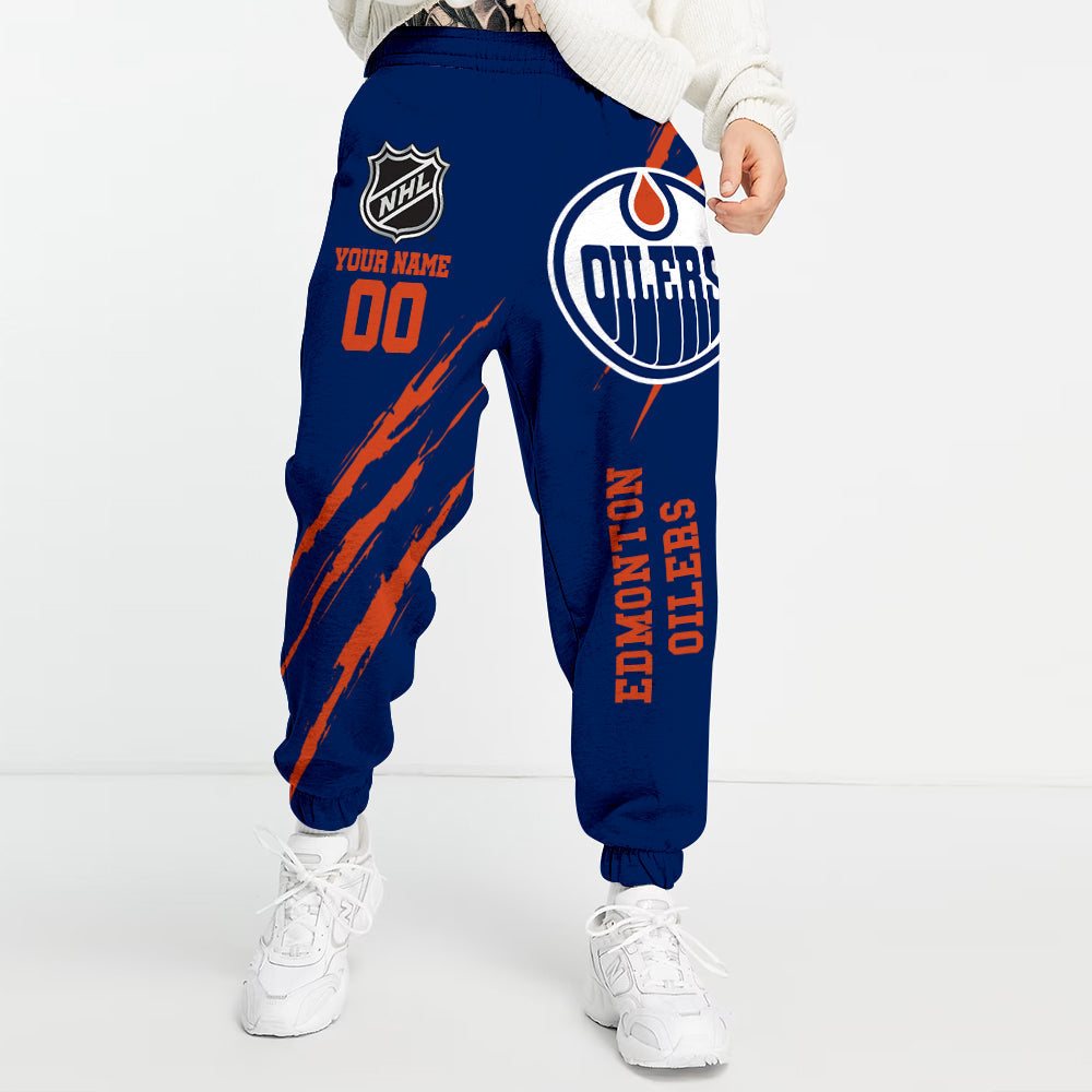 LIMITED EDITION - NEW CUSTOMIZED NHL03 EMO EDMONTON OILERS UNISEX LONG PANTS