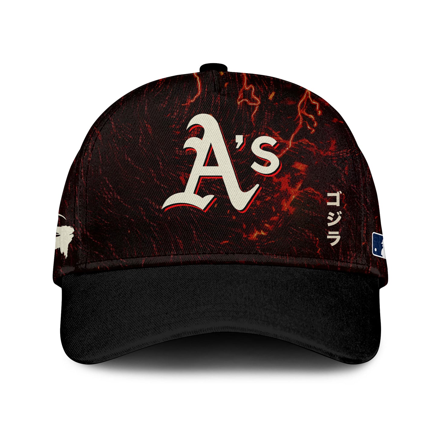 LIMITED EDITION - NEW CUSTOMIZED MLB23 OAS OAKLAND ATHLETICS x GODZILLA BASEBALL JERSEY & CAP