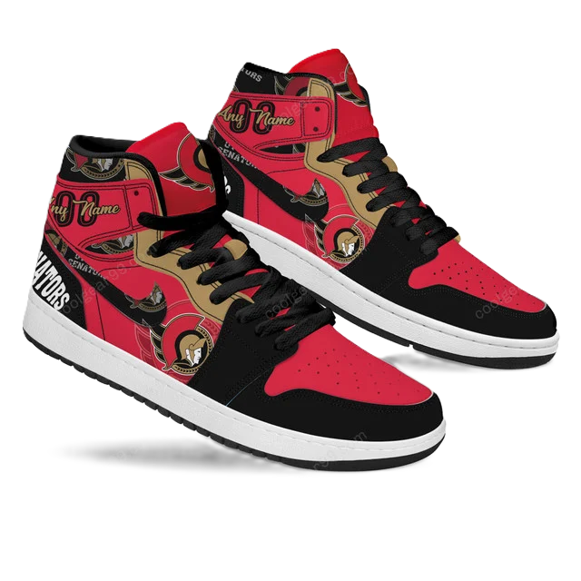LIMITED EDITION - NEW CUSTOMIZED NHL29 OT SENATORS AIR JORDAN SNEAKERS