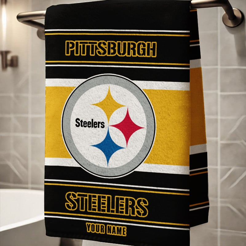 LIMITED EDITION - NEW CUSTOMIZED NFL14 PSB PITTSBURGH STEELERS BEACH & BATH TOWEL (KIDS & ADULTS)