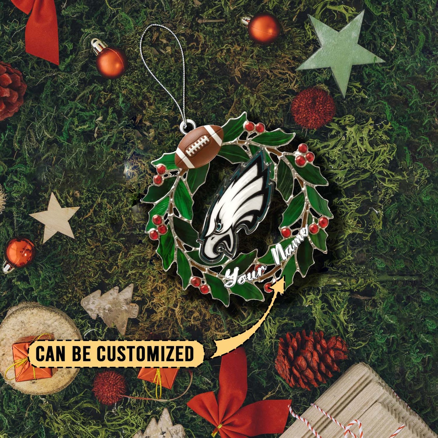 LIMITED EDITION - NEW CUSTOMIZED NFL02 PPE PHILADELPHIA EAGLES ACRYLIC ORNAMENT