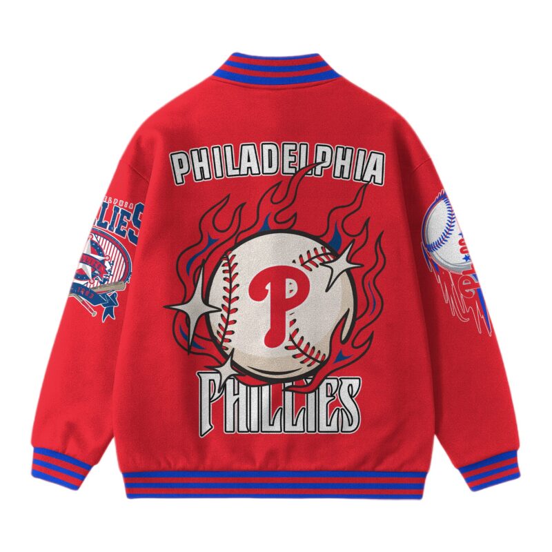 LIMITED EDITION - NEW CUSTOMIZED MLB11 PH PHILLIES SATIN VARSITY & BASEBALL JACKET