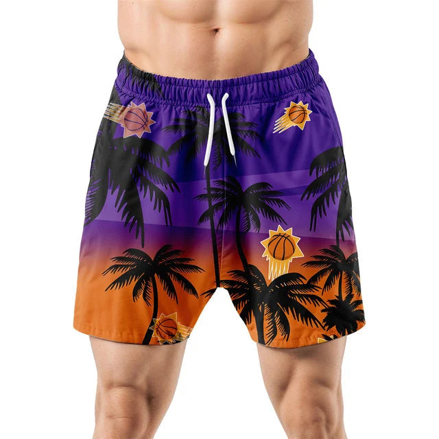 LIMITED EDITION - NEW CUSTOMIZED NBA21 PSU PHOENIX SUNS UNISEX HAWAIIAN SHIRT & SHORTS SET