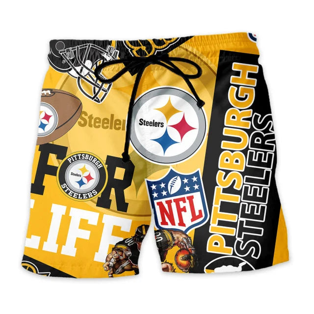 LIMITED EDITION - NEW CUSTOMIZED NFL14 PSB PITTSBURGH STEELERS UNISEX HAWAIIAN SHIRT & SHORTS SET