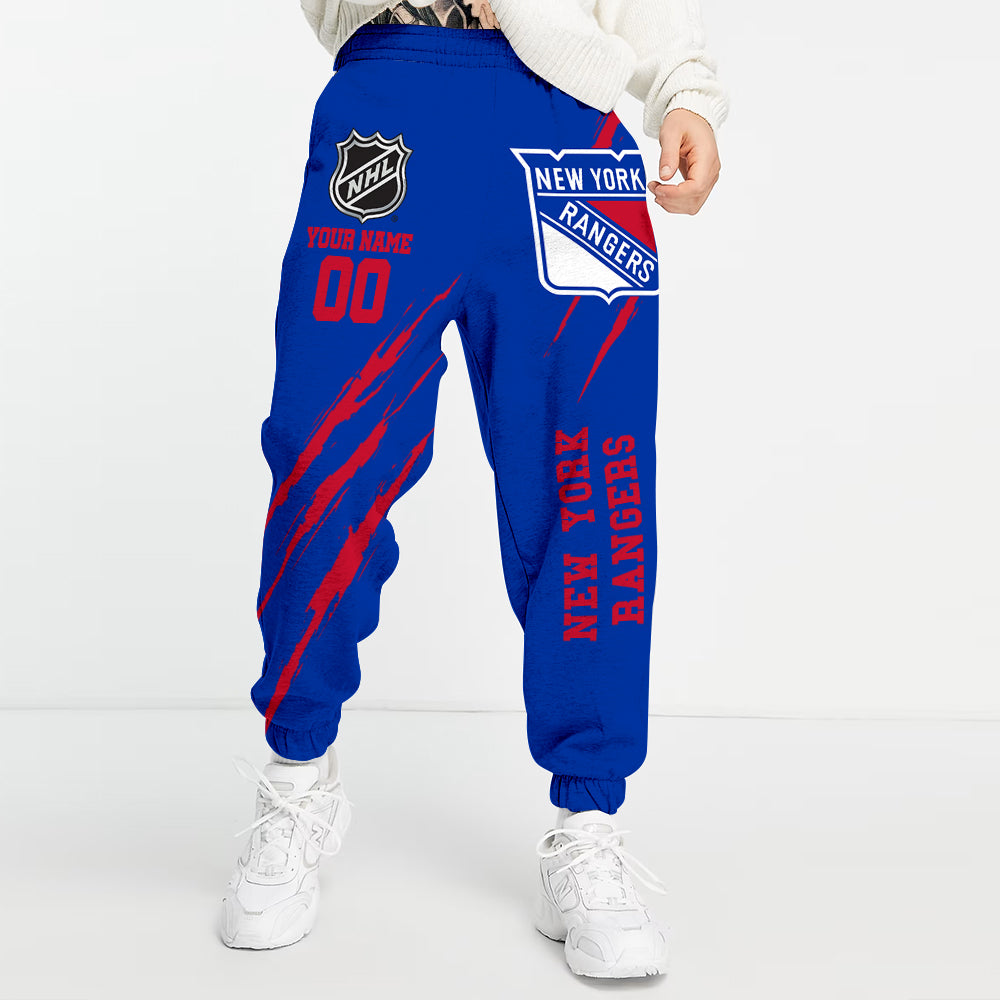 LIMITED EDITION - NEW CUSTOMIZED NHL24 NYR NEW YORK RANGERS UNISEX LONG PANTS