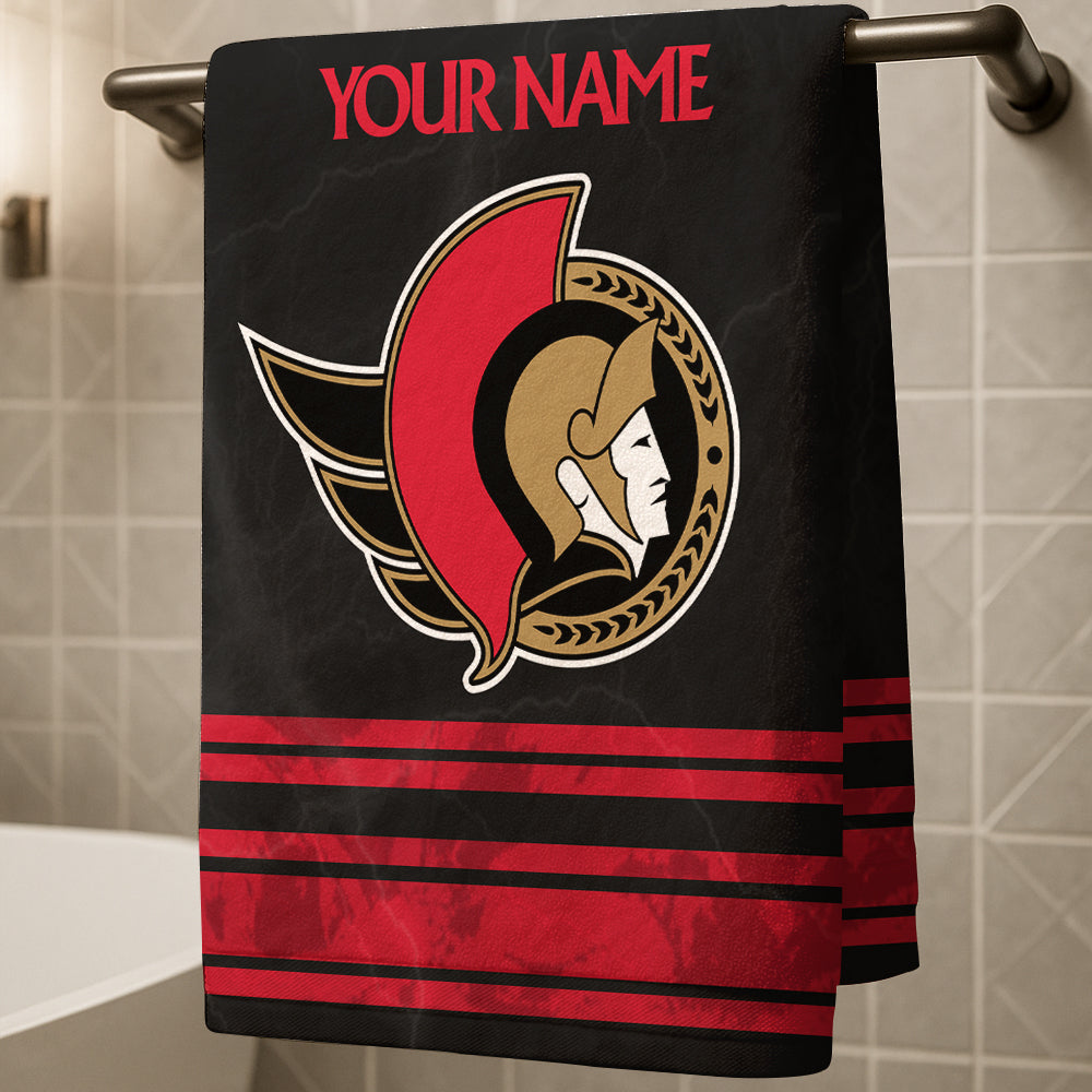 LIMITED EDITION - NEW CUSTOMIZED NHL29 OSN OTTAWA SENATORS BEACH & BATH TOWEL