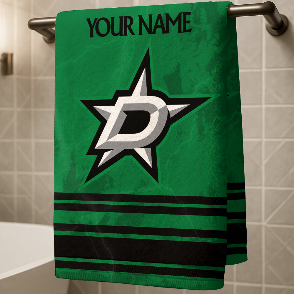 LIMITED EDITION - NEW CUSTOMIZED NHL15 DLS DALLAS STARS BEACH & BATH TOWEL