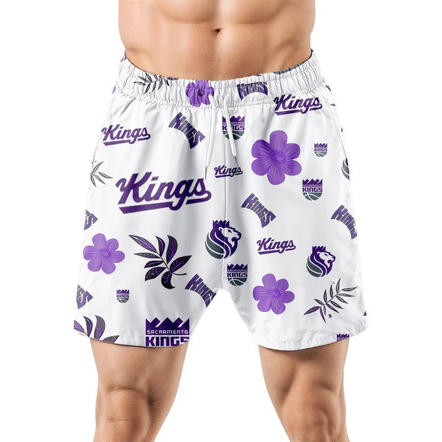 LIMITED EDITION - NEW CUSTOMIZED NBA16 SKI SACRAMENTO KINGS UNISEX HAWAIIAN SHIRT & SHORTS SET