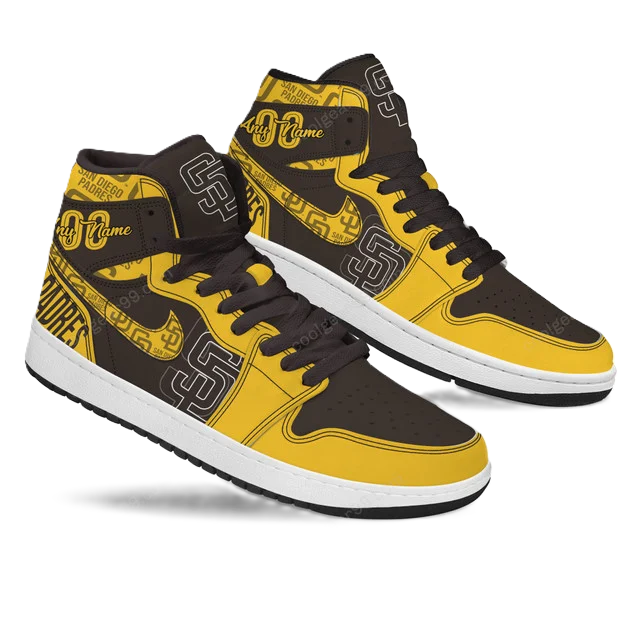 LIMITED EDITION - NEW CUSTOMIZED MLB18 SD PADRES AIR JORDAN SNEAKERS