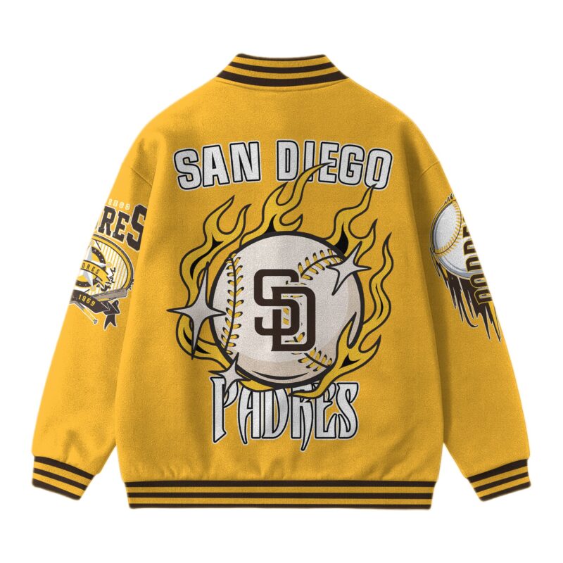 LIMITED EDITION - NEW CUSTOMIZED MLB18 SD PADRES SATIN VARSITY & BASEBALL JACKET