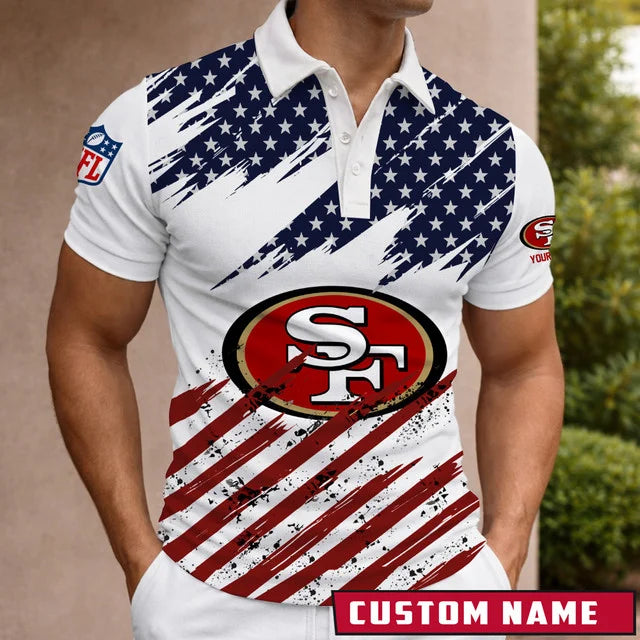 LIMITED EDITION - NEW CUSTOMIZED NFL11 SF49 SAN FRANCISCO 49ERS POLO SHIRT