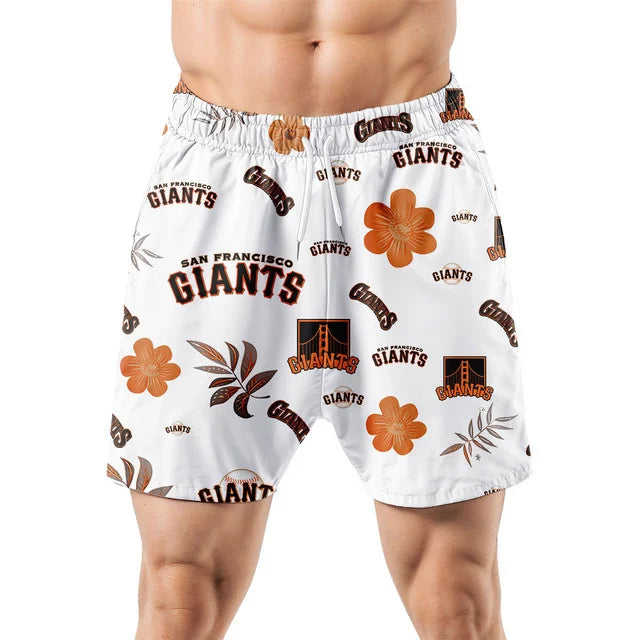 LIMITED EDITION - NEW CUSTOMIZED MLB06 SFG SAN FRANCISCO GIANTS UNISEX HAWAIIAN SHIRT & SHORTS SET