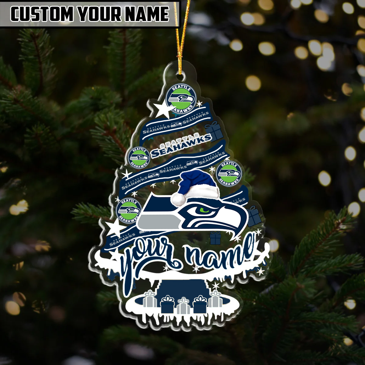LIMITED EDITION - NEW CUSTOMIZED NFL06 SSH SEATTLE SEAHAWKS ORNAMENT