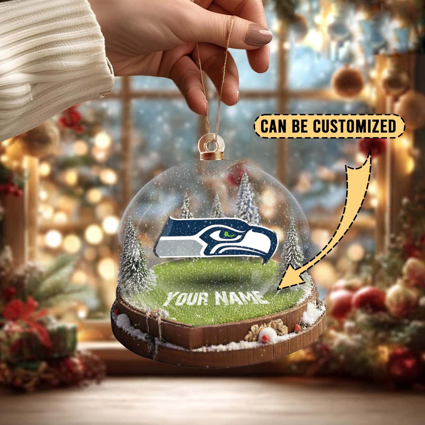 LIMITED EDITION - NEW CUSTOMIZED NFL06 SSH SEATTLE SEAHAWKS ACRYLIC ORNAMENT