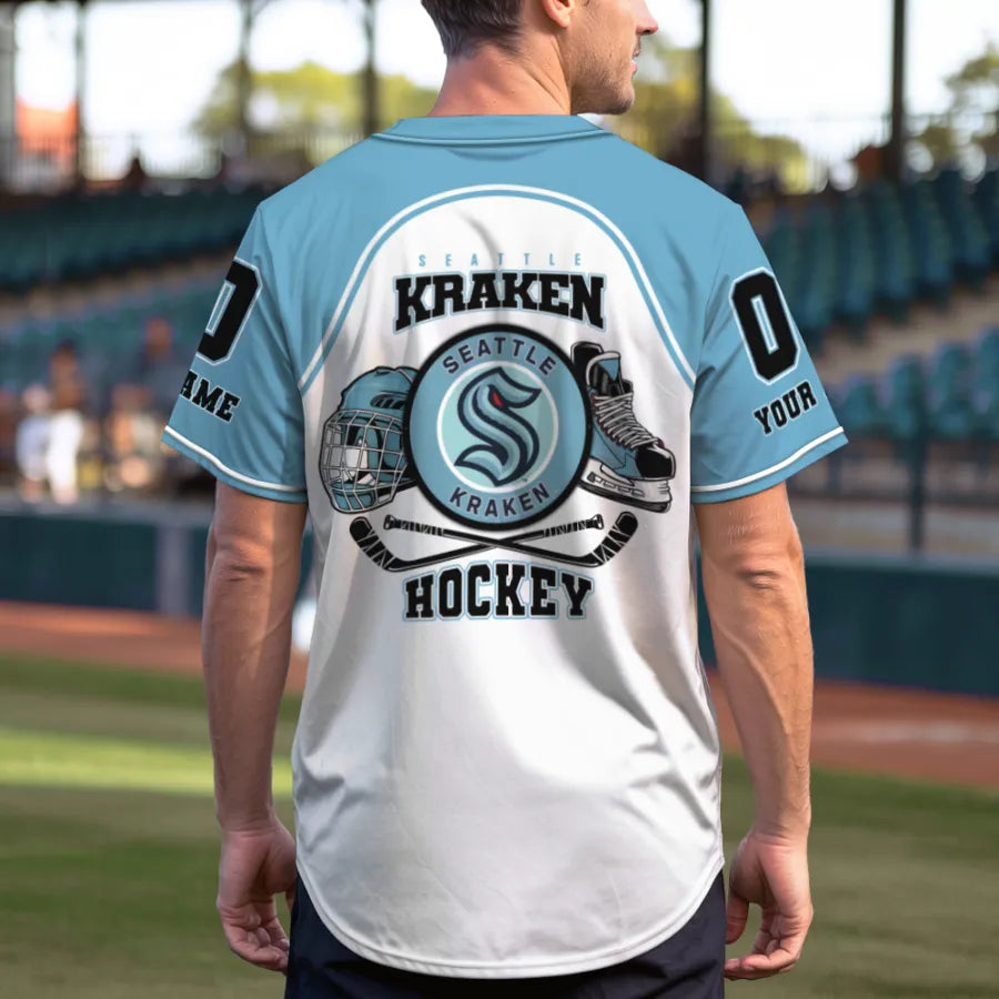 LIMITED EDITION - NEW CUSTOMIZED NHL20 STK SEATTLE KRAKEN BASEBALL JERSEY