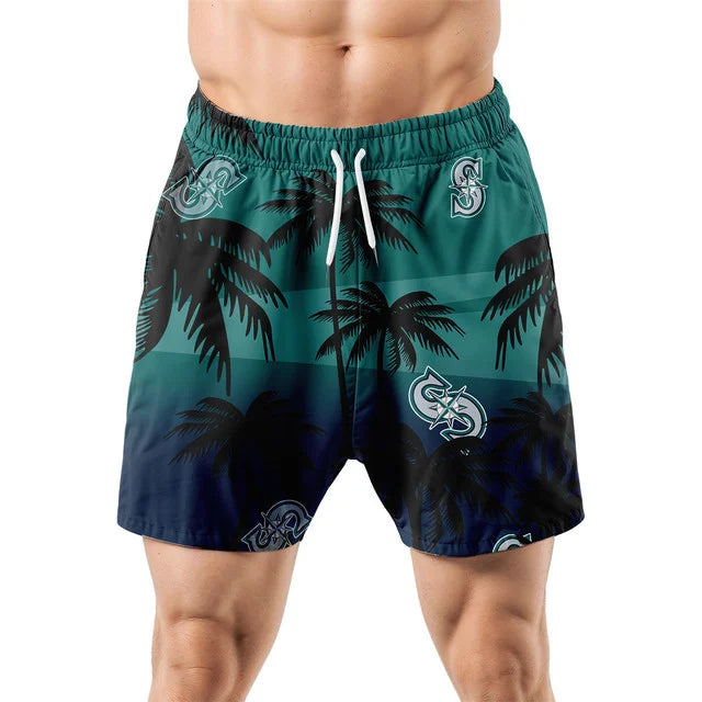 LIMITED EDITION - NEW CUSTOMIZED MLB14 SMS SEATTLE MARINERS UNISEX HAWAIIAN SHIRT & SHORTS SET