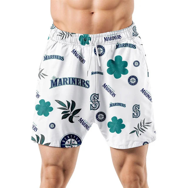 LIMITED EDITION - NEW CUSTOMIZED MLB14 SMS SEATTLE MARINERS UNISEX HAWAIIAN SHIRT & SHORTS SET