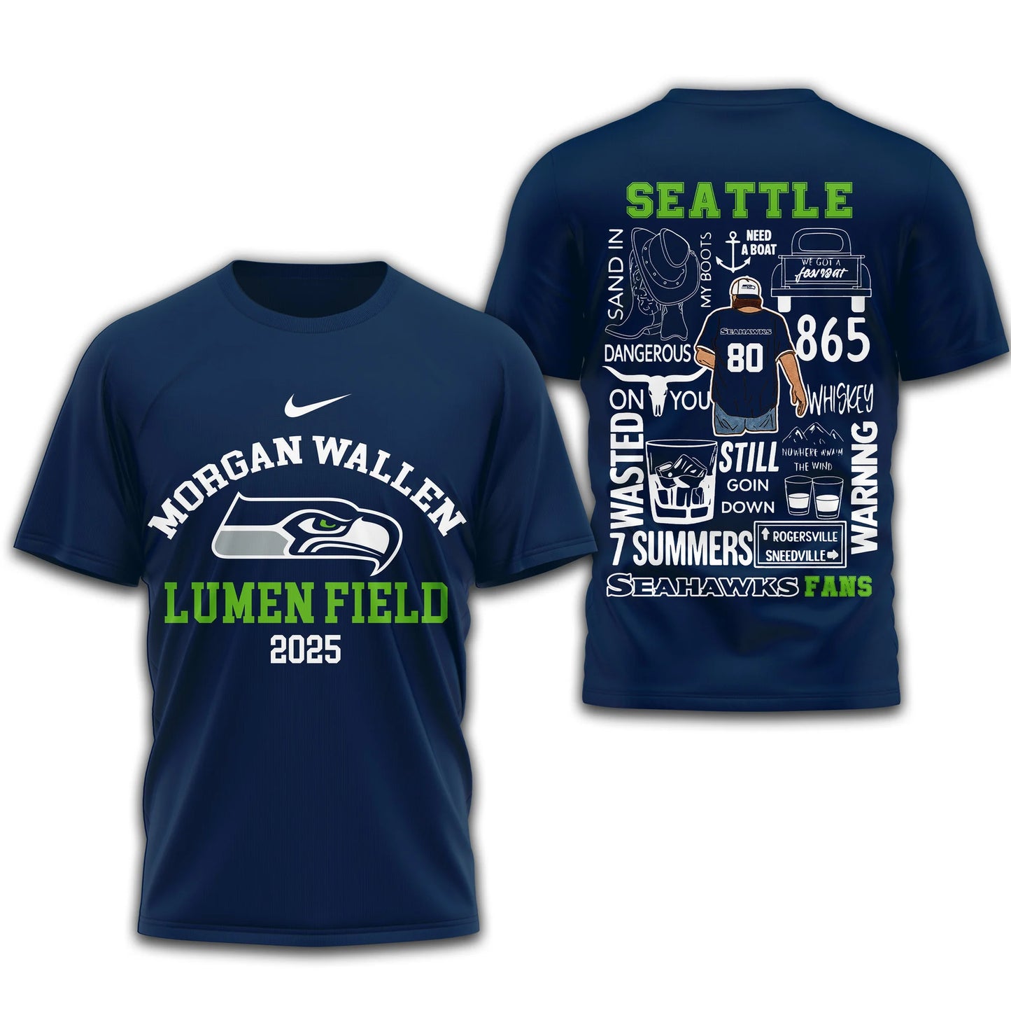 LIMITED EDITION - NEW CUSTOMIZED NFL06 SSH SEATTLE SEAHAWKS T-SHIRT | MULTIPLE COLORS AVAILABLE