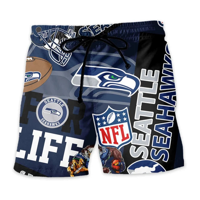 LIMITED EDITION - NEW CUSTOMIZED NFL06 SSH SEATTLE SEAHAWKS UNISEX HAWAIIAN SHIRT & SHORTS SET