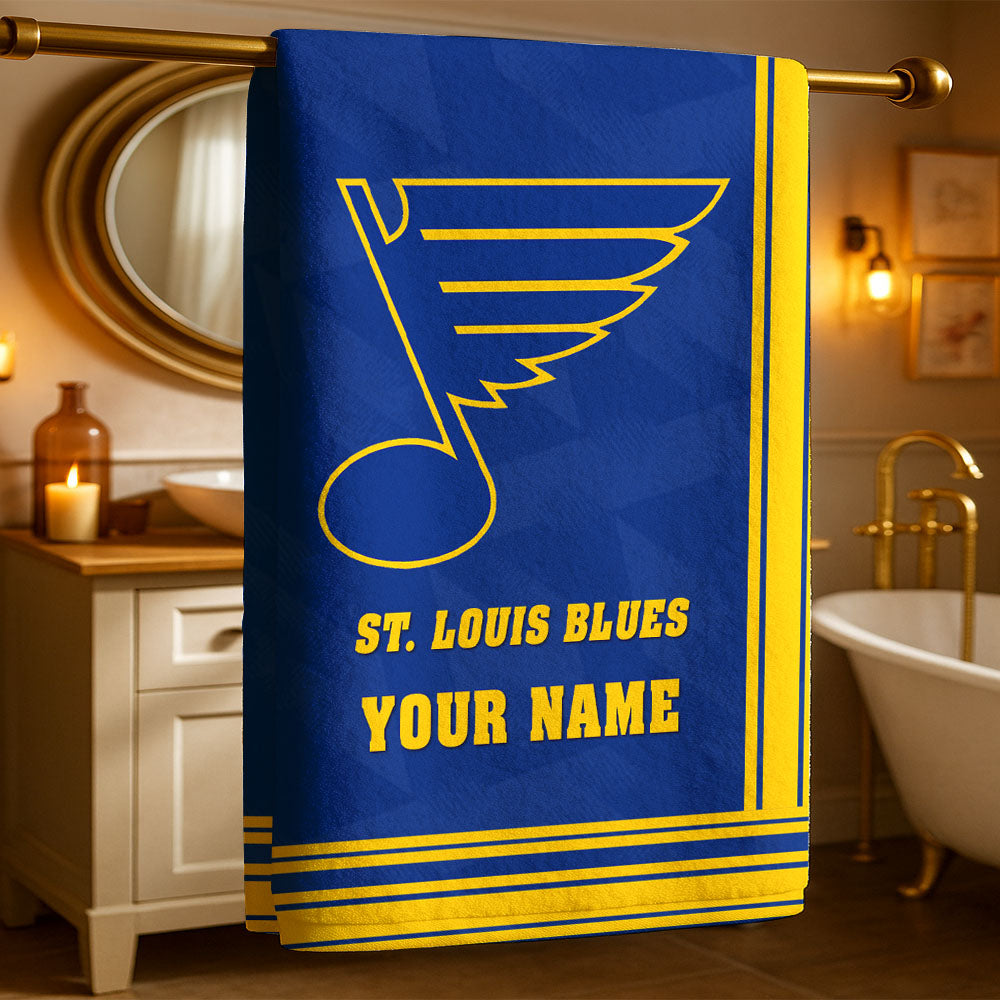 LIMITED EDITION - NEW CUSTOMIZED NHL14 SLB ST. LOUIS BLUES BEACH & BATH TOWEL