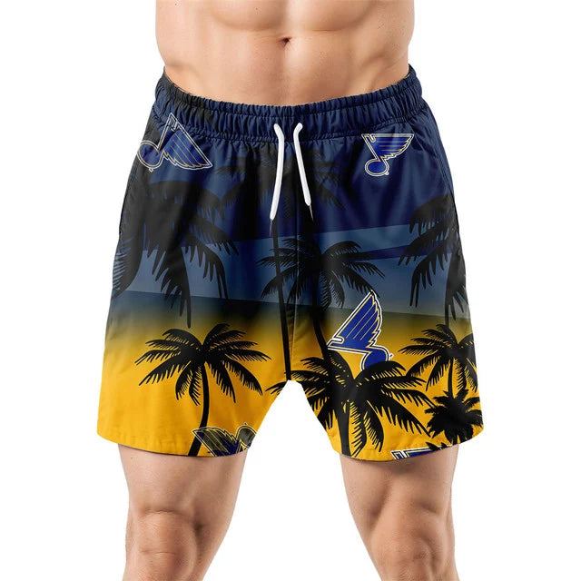 LIMITED EDITION - NEW CUSTOMIZED NHL14 SLB ST. LOUIS BLUES UNISEX HAWAIIAN SHIRT & SHORTS SET
