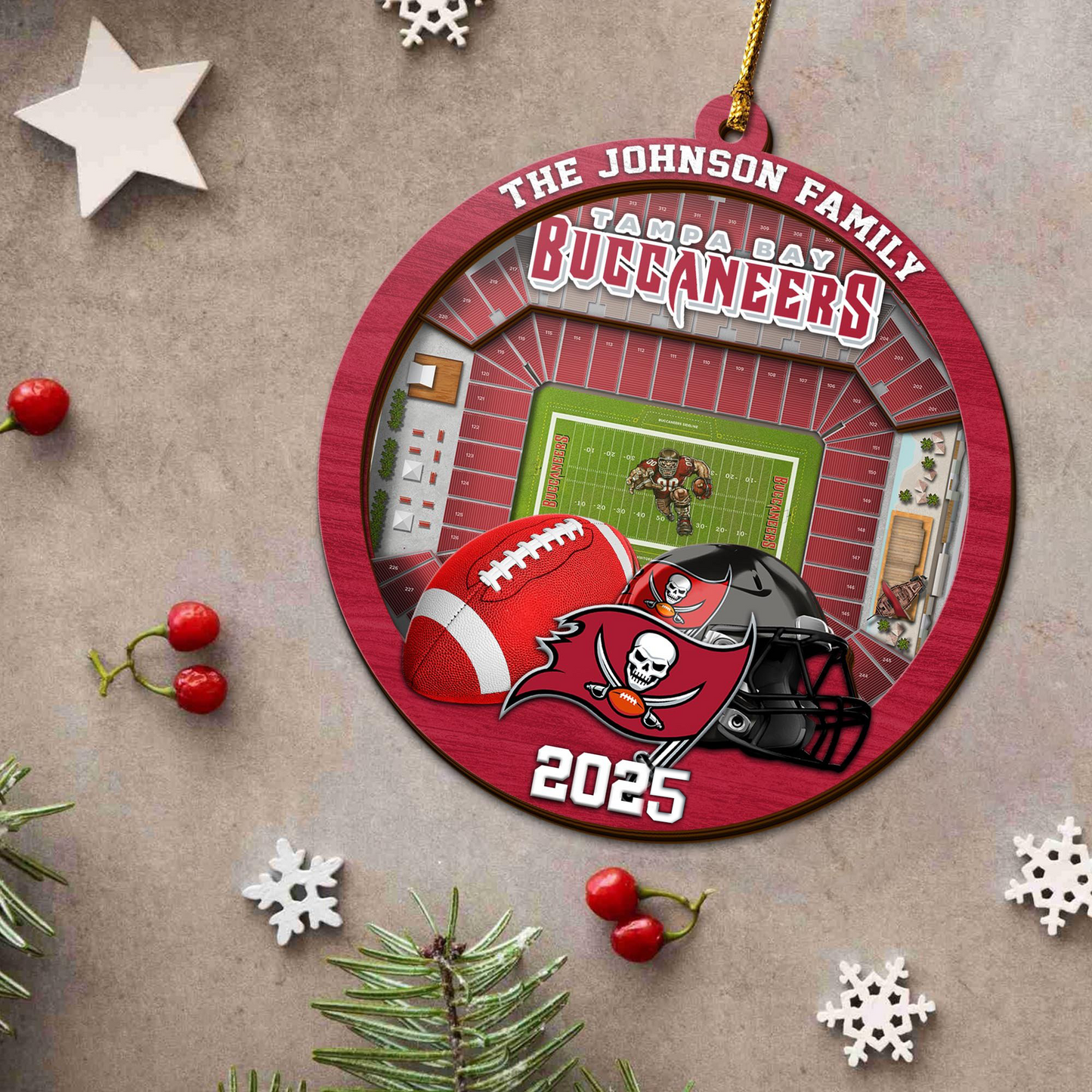 LIMITED EDITION - NEW CUSTOMIZED NFL10 TBB TAMPA BAY BUCCANEERS ORNAMENT