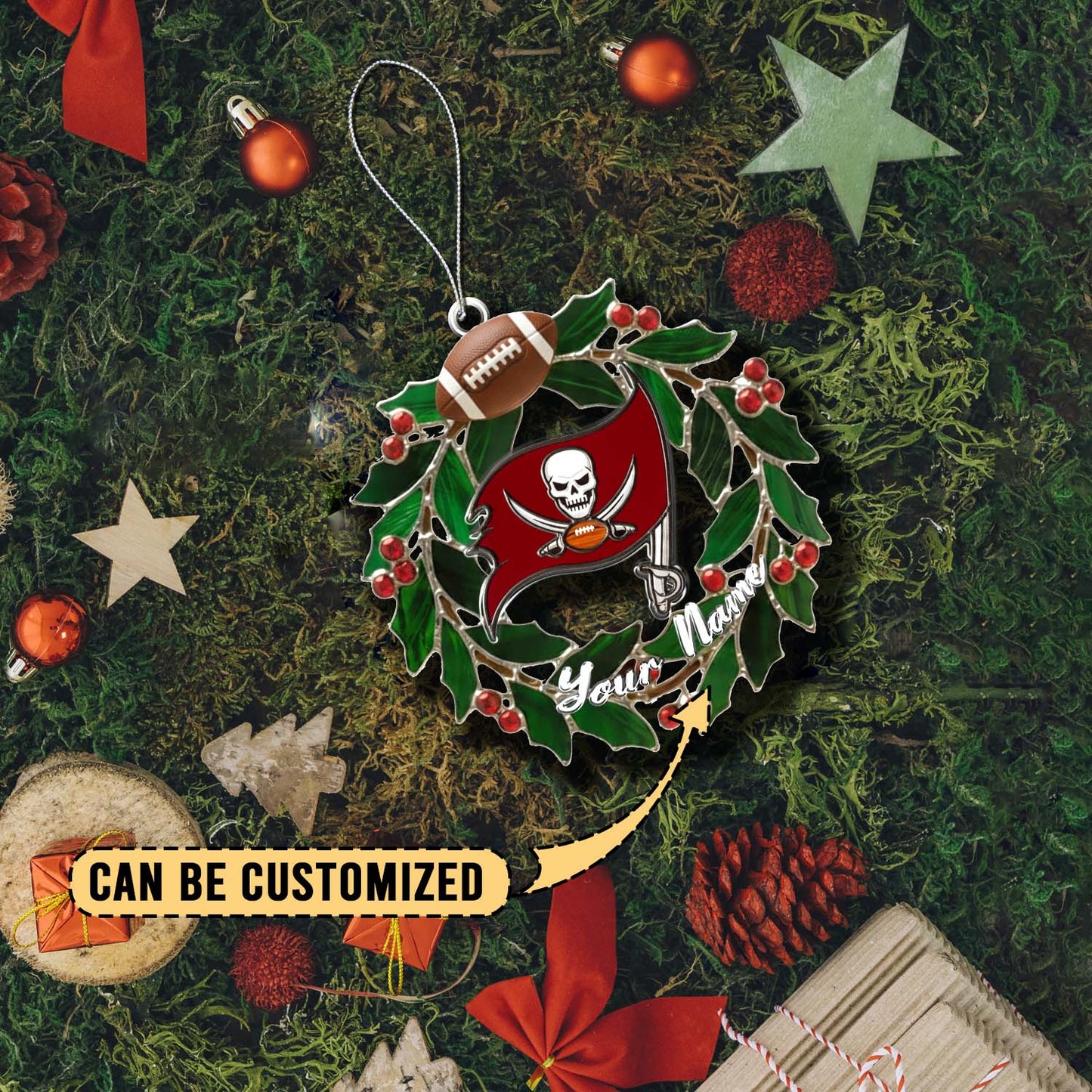 LIMITED EDITION - NEW CUSTOMIZED NFL10 TBB TAMPA BAY BUCCANEERS ACRYLIC ORNAMENT