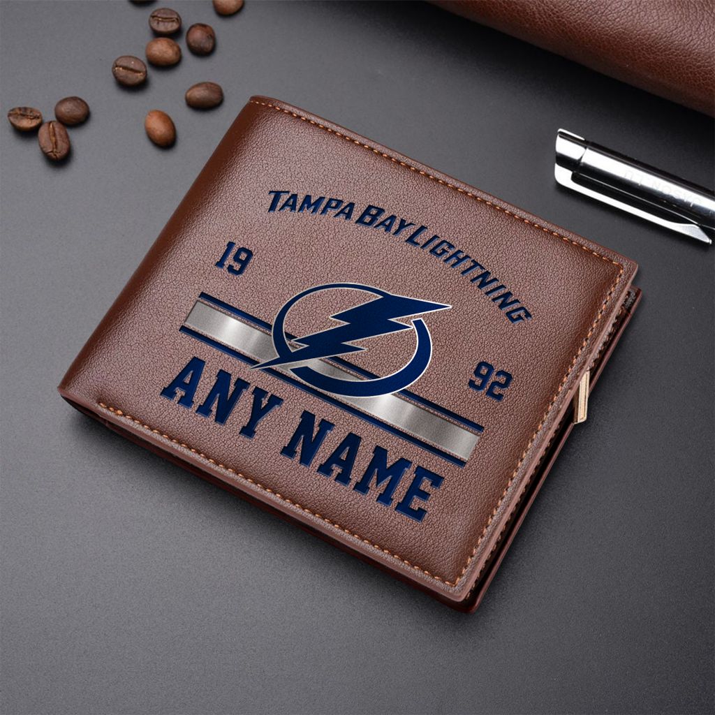 LIMITED EDITION - NEW CUSTOMIZED NHL12 TPL TAMPA BAY LIGHTNING LEATHER WALLET
