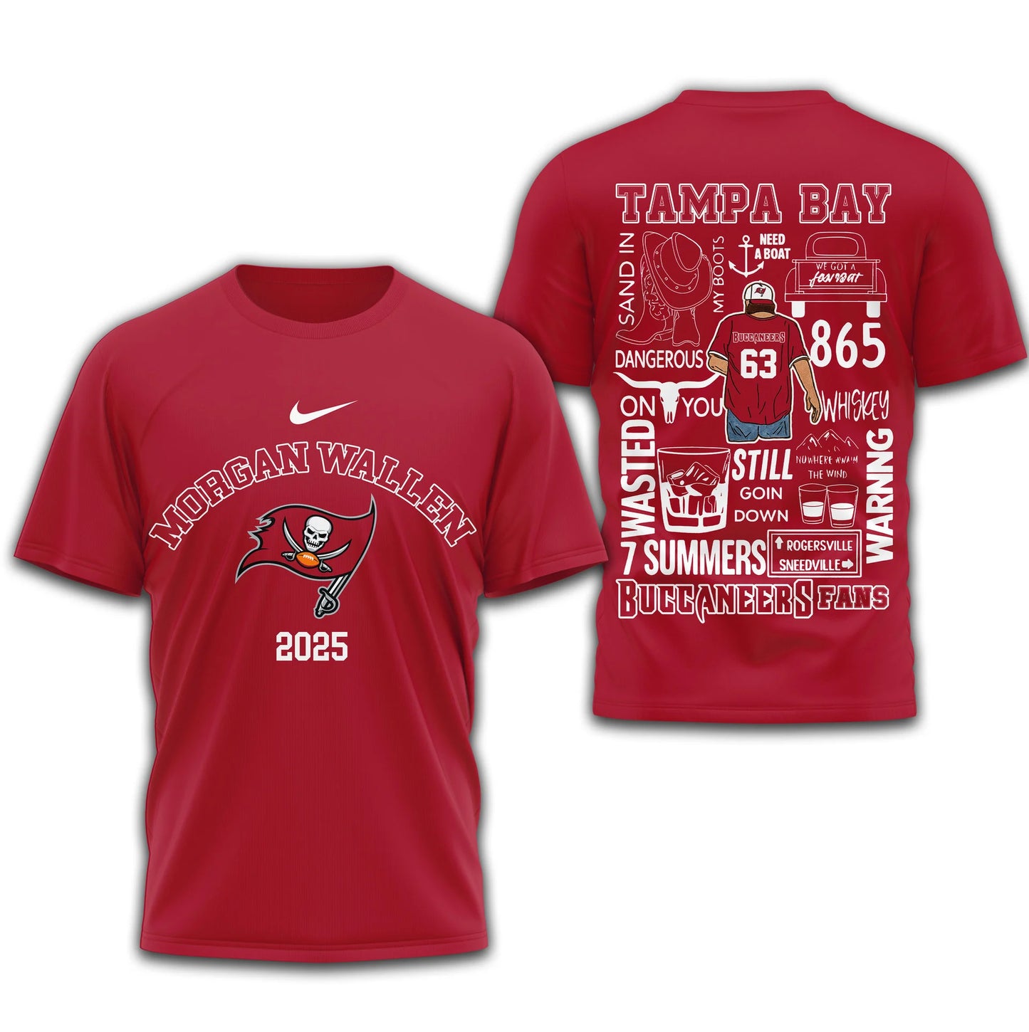 LIMITED EDITION - NEW CUSTOMIZED NFL10 TBB TAMPA BAY BUCCANEERS T-SHIRT | MULTIPLE COLORS AVAILABLE