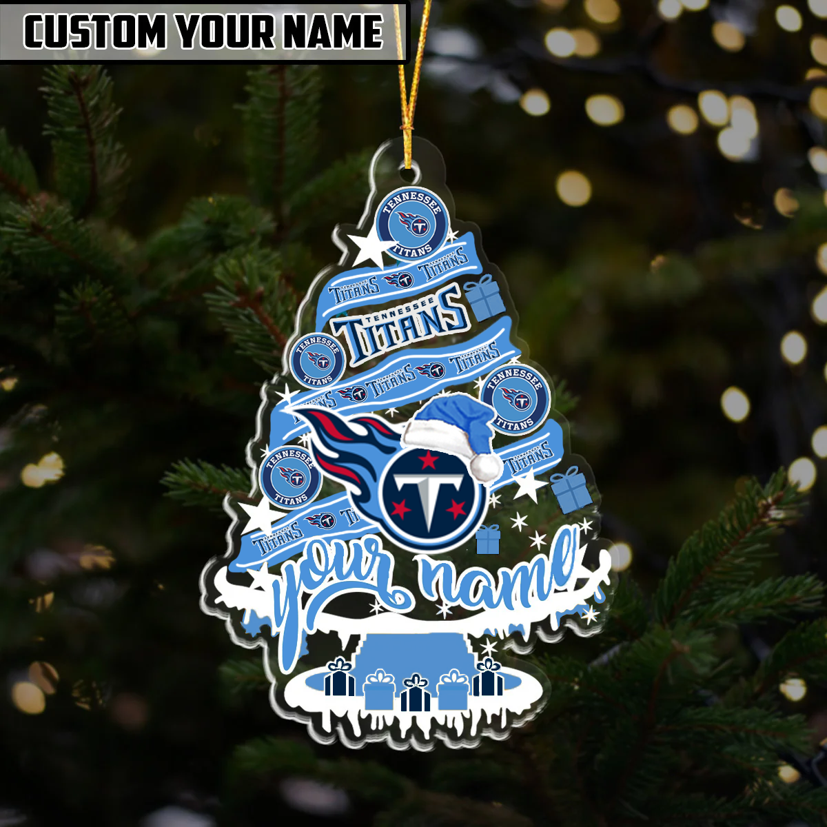 LIMITED EDITION - NEW CUSTOMIZED NFL31 TST TENNESSEE TITANS ORNAMENT