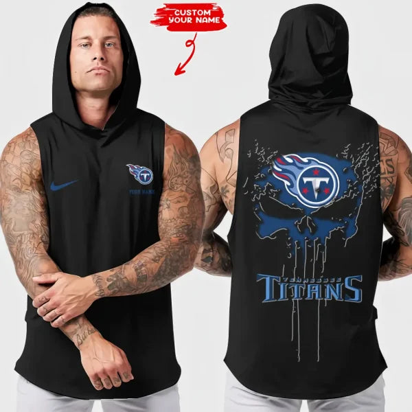 LIMITED EDITION - NEW CUSTOMIZED NFL31 TST TENNESSEE TITANS HOODED TANK TOP