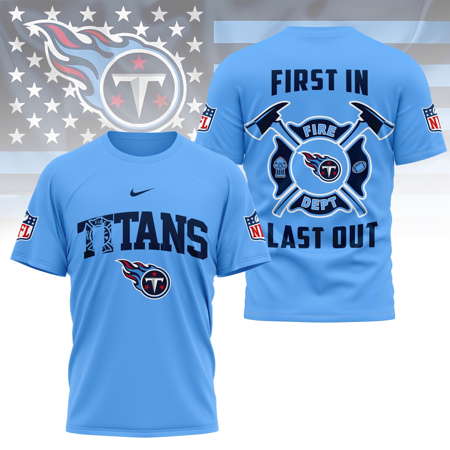 LIMITED EDITION - NEW CUSTOMIZED NFL31 TST TENNESSEE TITANS T-SHIRT | MULTIPLE COLORS AVAILABLE