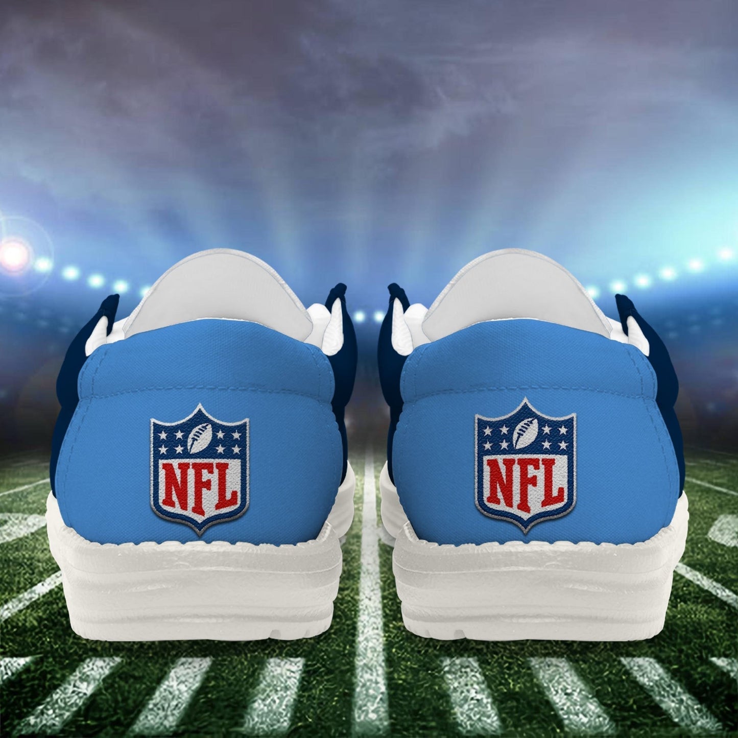 LIMITED EDITION - NEW CUSTOMIZED NFL31 TST TENNESSEE TITANS LOAFER SHOES