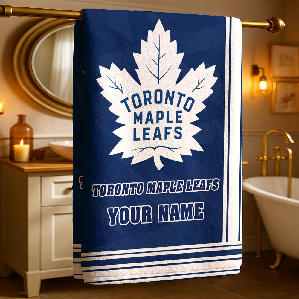 LIMITED EDITION - NEW CUSTOMIZED NHL23 TML TORONTO MAPLE LEAFS BEACH & BATH TOWEL