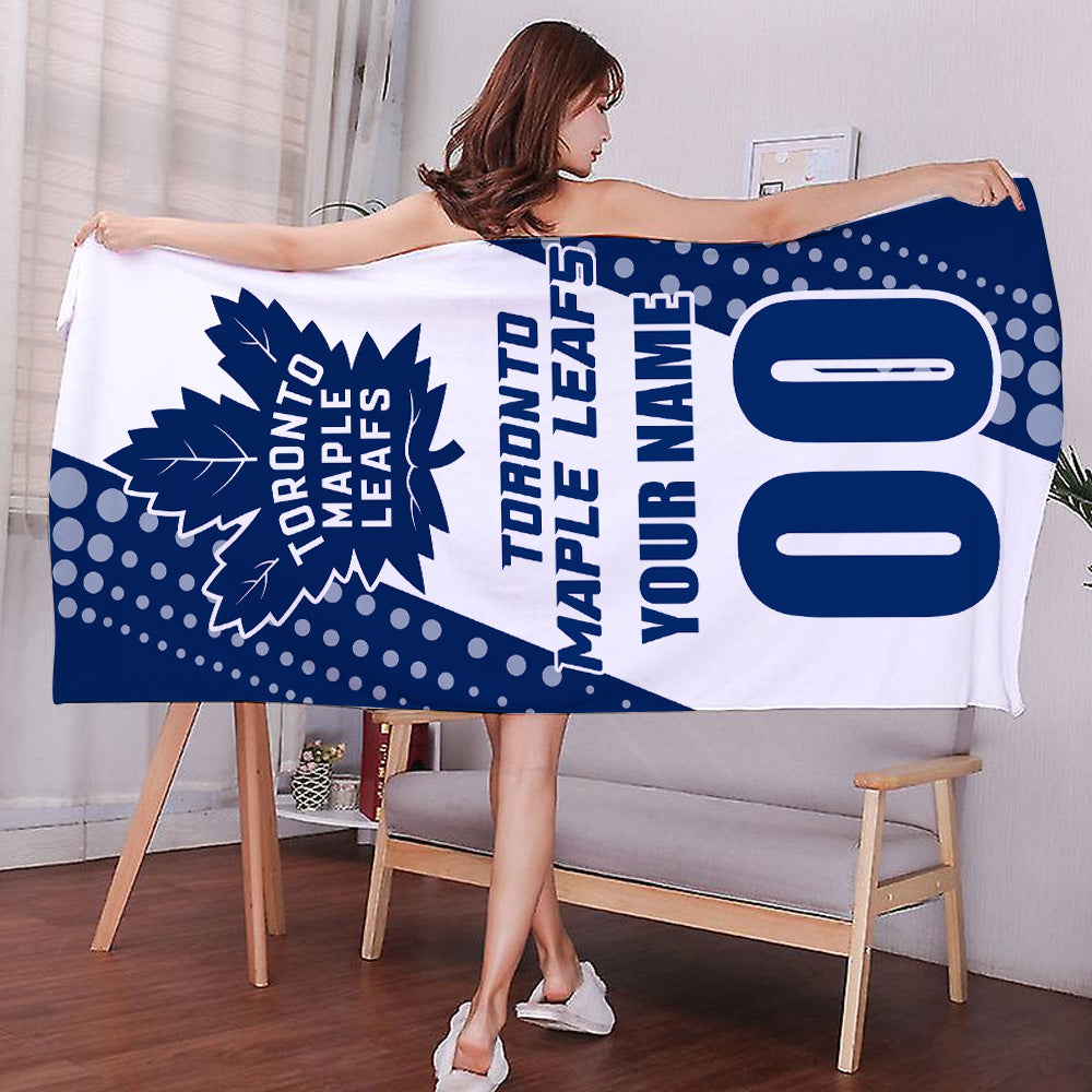 LIMITED EDITION - NEW CUSTOMIZED NHL23 TML TORONTO MAPLE LEAFS BEACH & BATH TOWEL