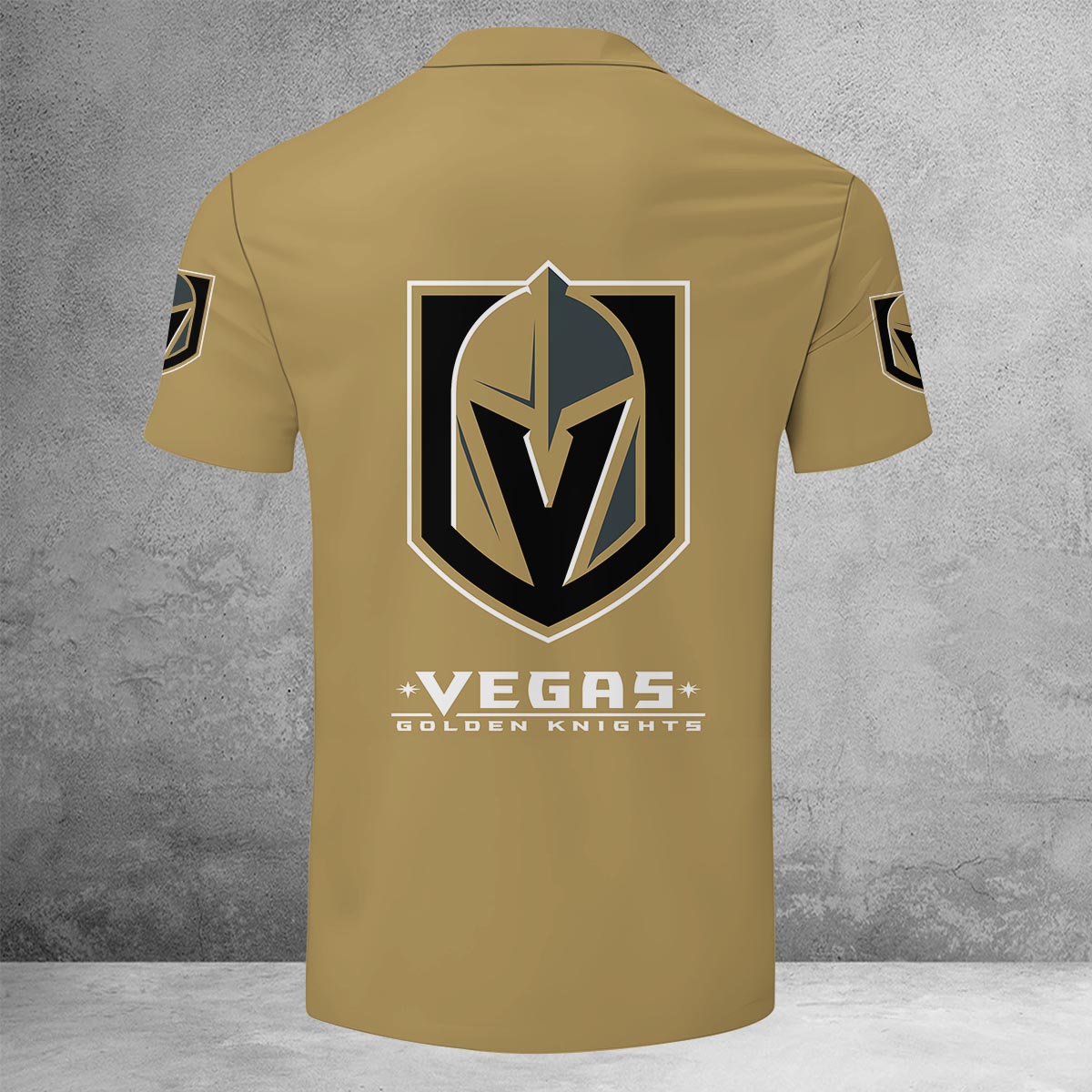 LIMITED EDITION - NEW CUSTOMIZED NHL04 VGK VEGAS GOLDEN KNIGHTS ZIP POLO SHIRT