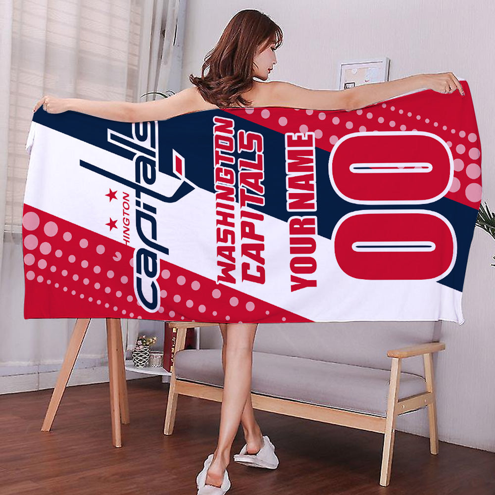 LIMITED EDITION - NEW CUSTOMIZED NHL10 WCP WASHINGTON CAPITALS BEACH & BATH TOWEL