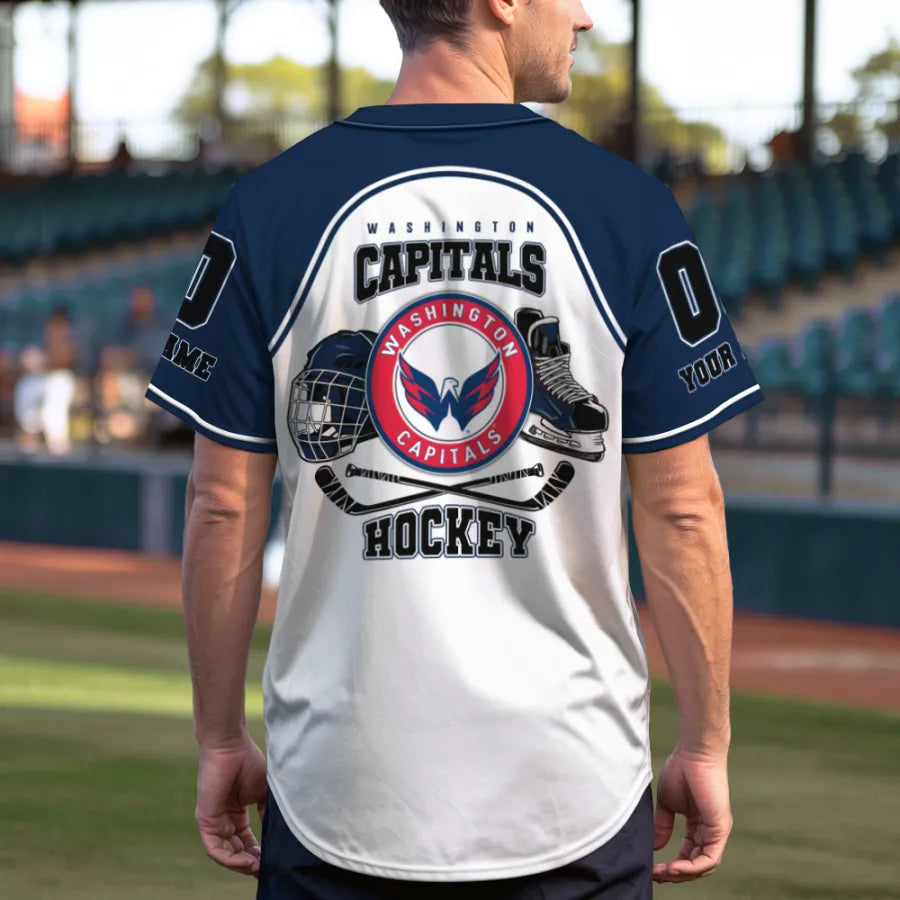 LIMITED EDITION - NEW CUSTOMIZED NHL10 WCP WASHINGTON CAPITALS BASEBALL JERSEY